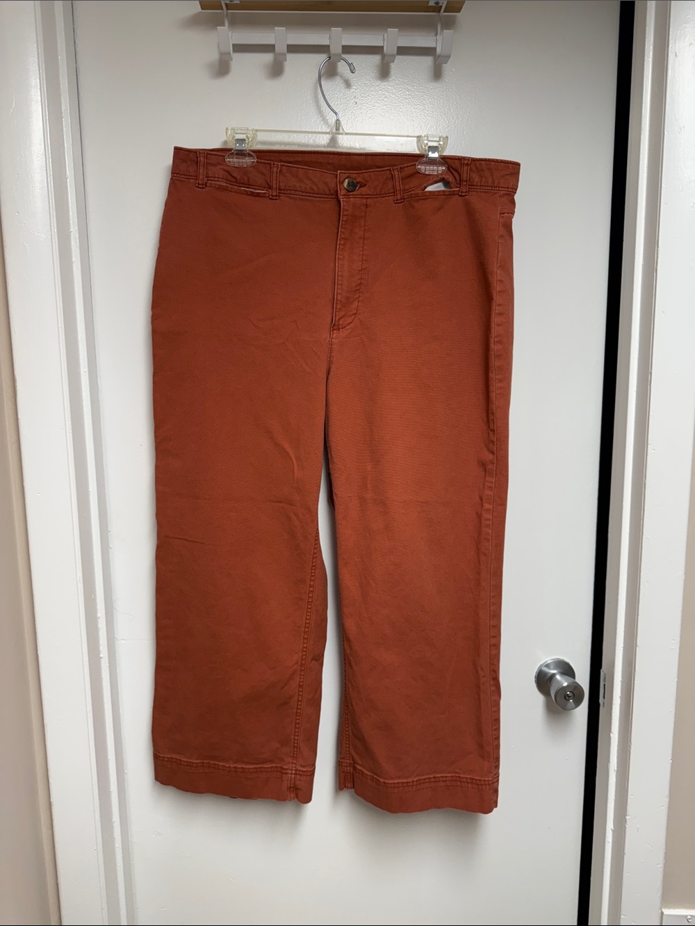 Old Navy High-Rise Wide-Leg Jeans in Rust Orange